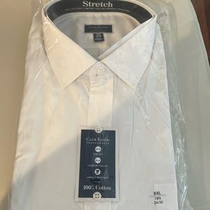 Club Room Men’s White Button Down Cotton Dress Shirt